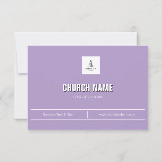 Bleke Paarse minuscule kerkuitnodiging (Achterkant)