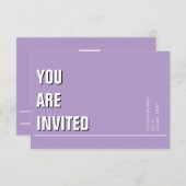 Bleke Paarse minuscule kerkuitnodiging (Voorkant / Achterkant)