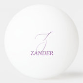 Bleke Paarse monogrammen Pingpongbal (Voorkant)