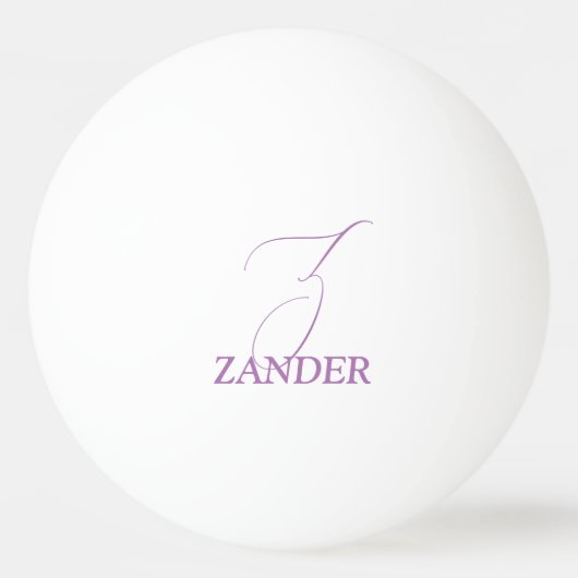 Bleke Paarse monogrammen Pingpongbal (Achterkant)