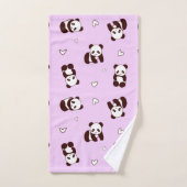 Bleke Paarse panda handdoek (Handdoek)