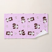 Bleke Paarse panda handdoek (Handdoek)