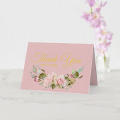  Bleke Paarse roze rozen bruiloft Dank je Folie Wenskaart (Orchidee)