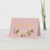  Bleke Paarse roze rozen bruiloft Dank je Folie Wenskaart (Voorkant)