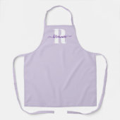 Bleke Paarse Script Naam Vet Monogram Schort (Voorkant)