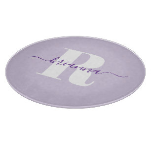 Bleke Paarse Script Naam Vet Monogram Snijplank