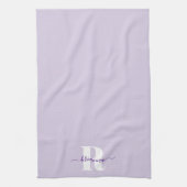 Bleke Paarse Script Naam Vet Monogram Theedoek (Verticaal)