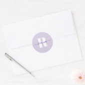 Bleke Paarse scriptnaam vet monogram Ronde Sticker (Envelop)