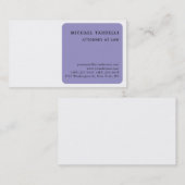 Bleke Paarse witte minimalistische klassieker Visitekaartje (Voorkant / Achterkant)
