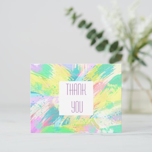 Bleke pasta Abstracte kunst Dank u Briefkaart (Staand voorkant)