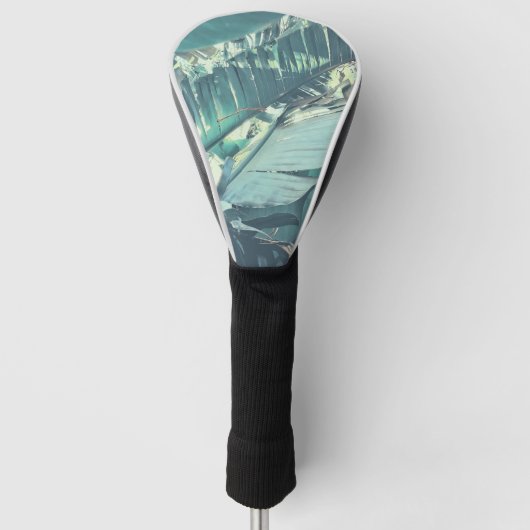 Bleke pasta's met groene wilde bananenpalmen golfheadcover (Voorkant)