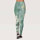 Bleke pasteelgroene, niet-geelachtige weidebloemen leggings (Achterkant)