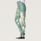 Bleke pasteelgroene, niet-geelachtige weidebloemen leggings (Links)