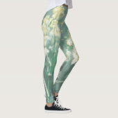Bleke pasteelgroene, niet-geelachtige weidebloemen leggings (Rechts)