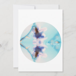 Bleke Pastel Blauw Paarse Bloem Water Liefde Kaart