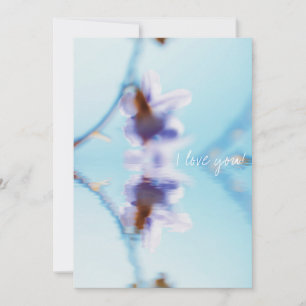 Bleke Pastel Blauw Paarse Bloem Water Liefde Kaart