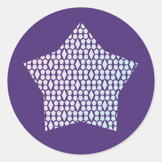 Bleke Pastel Dream Honingraat en Diamantster Ronde Sticker (Voorkant)