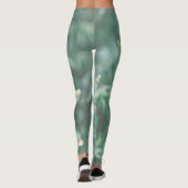 Bleke pastel groen geel wilde weidebloemen Leggi Leggings (Achterkant)