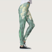 Bleke pastel groen geel wilde weidebloemen Leggi Leggings (Rechts)