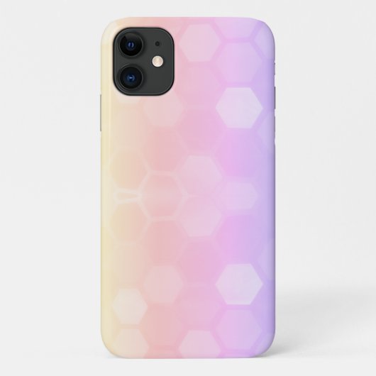 Bleke Pastel Pink Honeybee Cell iPhone 11 Hoesje (Achterkant)