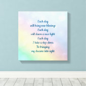 Bleke pastel regenboog Inspirerend bevestiging Canvas Afdruk (Insitu (Houten vloer))