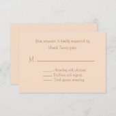 Bleke Peach Custom Wedding RSVP-kaart RSVP Kaartje (Voorkant / Achterkant)