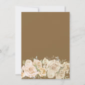Bleke peach en bruine Floral in bruin huwelijk Kaart (Achterkant)