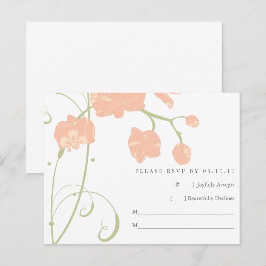 Bleke pekroze roze orchideeën RSVP Kaartje (Voorkant / Achterkant)