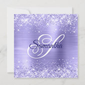 Bleke Periwinkle Glitter en Folie 60e verjaardag Kaart (Achterkant)
