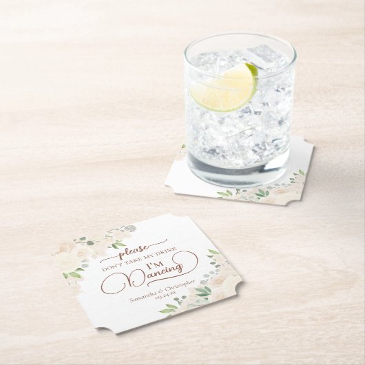 Bleke perzik bloem neem mijn Drink bruiloft niet Kartonnen Onderzetters (Insitu)