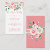 Bleke perzik bloemig Baby shower Informatiekaartje (Voorkant / Achterkant)
