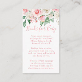 Bleke perzik bloemig Baby shower Informatiekaartje