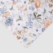 Bleke Perzik Blozende Blauwe Vogel  Tissuepapier (Detail)