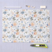 Bleke Perzik Blozende Blauwe Vogel  Tissuepapier (Craft)