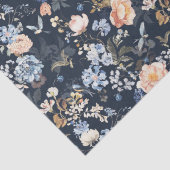 Bleke Perzik Blozende Blauwe Vogel  Tissuepapier (Detail)