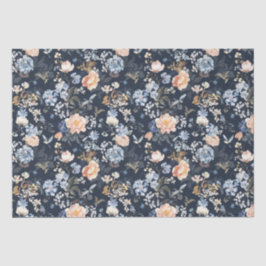 Bleke Perzik Blozende Blauwe Vogel  Tissuepapier