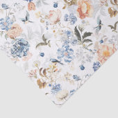 Bleke Perzik Blush Blauwe Vogel Tissuepapier (Detail)
