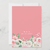 Bleke Perzik Blush Roze Bloemige Trouw Uitnodiging (Achterkant)