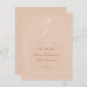 Bleke perzik duif op perzik Bewaar de datum Aankondigingskaart (Voorkant / Achterkant)