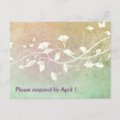 Bleke perzik en groene pastelgrunge RSVP Uitnodiging Briefkaart (Voorkant)
