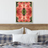 Bleke perzik Gladiolus Flower Abstract Canvas Afdruk (Insitu (Slaapkamer))