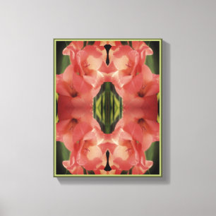 Bleke perzik Gladiolus Flower Abstract Canvas Afdruk