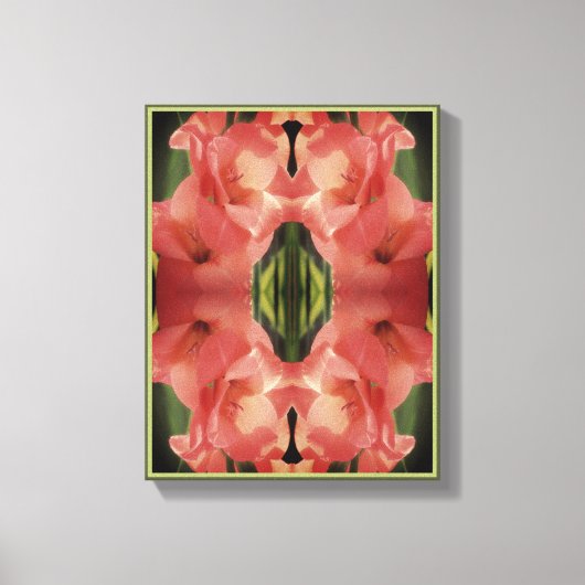 Bleke perzik Gladiolus Flower Abstract Canvas Afdruk (Voorkant)