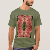 Bleke perzik Gladiolus Flower Abstract T-shirt (Voorkant)