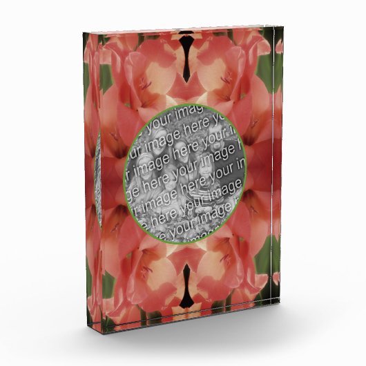 Bleke perzik Gladiolus Flower Voeg uw Fotoblokken (Links)