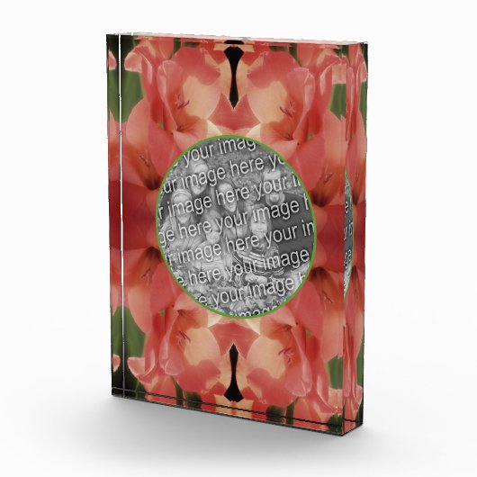 Bleke perzik Gladiolus Flower Voeg uw Fotoblokken (Rechts)