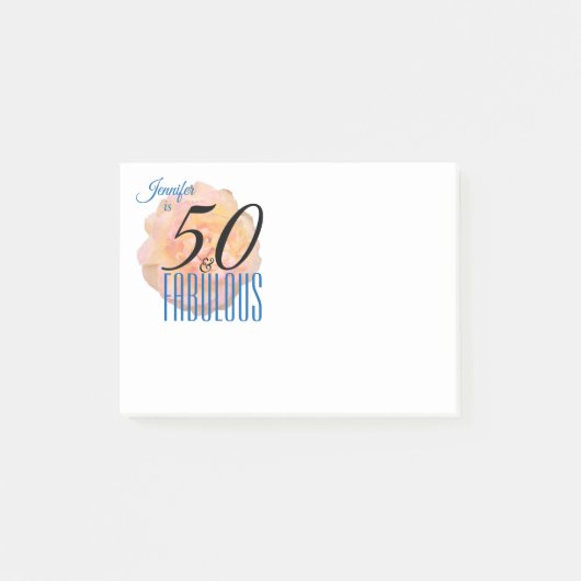 Bleke perzik Roos 50 en Fabulous Birthday Party Post-it® Notes (Voorkant)