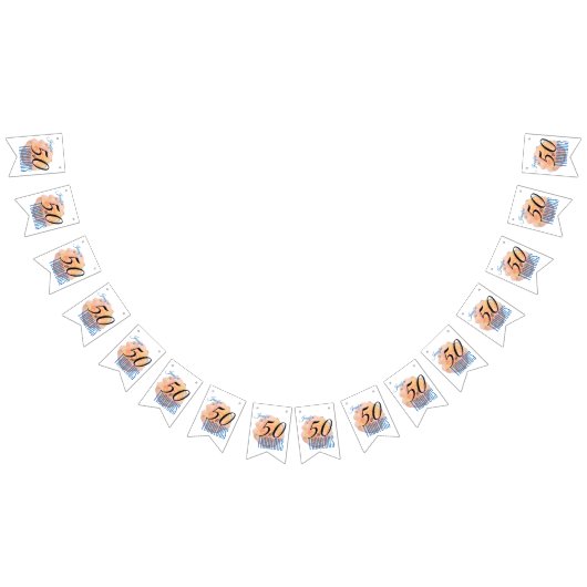 Bleke perzik Roos 50 en Fabulous Birthday Party Vlaggetjes (Alle)