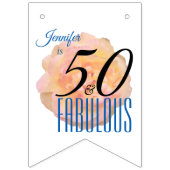 Bleke perzik Roos 50 en Fabulous Birthday Party Vlaggetjes (Derde vlag)