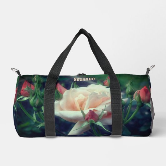 Bleke Perzik Roos Bloem Natuur Gepersonaliseerd Plunjezak (Voorkant)